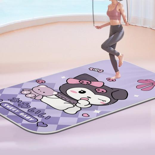 🔥【库洛米卡通瑜伽垫跳绳毯】💥1.隔音减震 双面防滑 强力回弹 🎵防水防汗 经久耐用 环保无味 ☺️ 商品图2