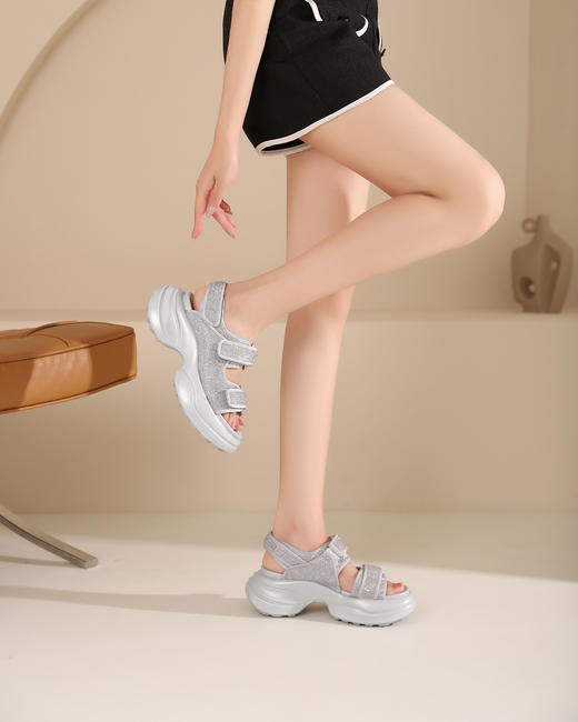 westory夏季新款法式优雅细高跟凉鞋露趾高跟鞋凉鞋W24BG62081 商品图4