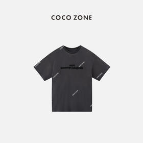 COCO ZONE 刘一一夏季复古圆领短袖T恤字母百搭休闲上衣CC1B1214