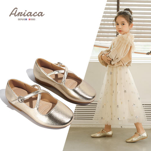 ARIACA女童鞋儿童公主皮鞋金色芭蕾舞蹈鞋1606-11 商品图0