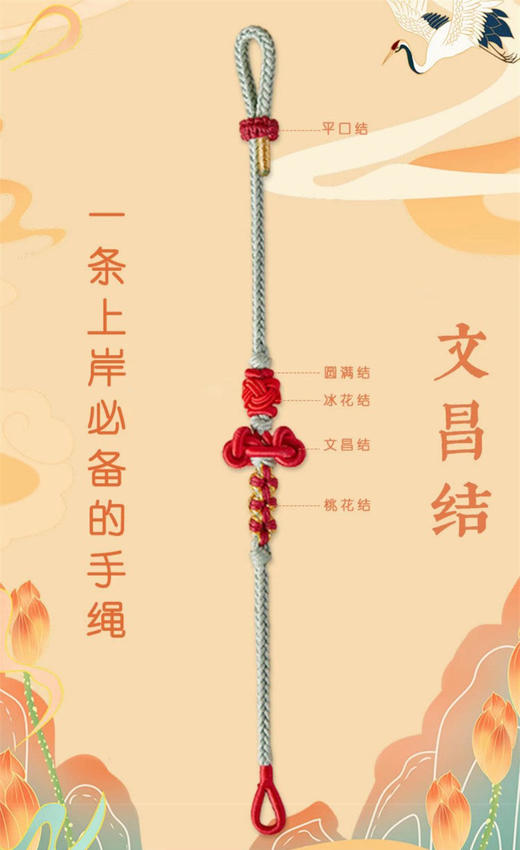 【家居百货】【调节款文昌结编织绳礼盒 】文昌结锦鲤上岸!逢考必过!文昌盛世!金榜提名 !文昌结手环 连接好运 步步高升! 商品图4
