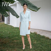 IWY/优雅干练蓝绿色西装连衣裙女七分袖高端珠宝店美容院工装Q14253 商品缩略图2
