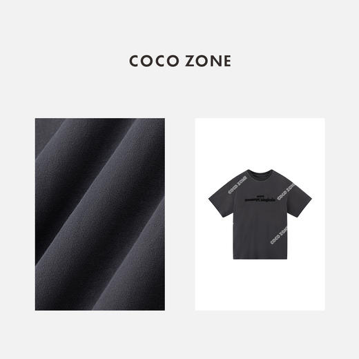 COCO ZONE 刘一一夏季复古圆领短袖T恤字母百搭休闲上衣CC1B1214 商品图2