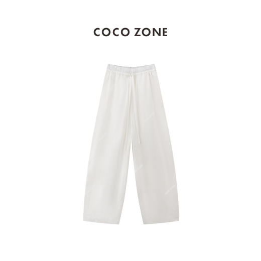 COCO ZONE”白萝卜裤“小白裤夏季松紧腰抽绳百搭阔腿休闲裤CC2B0738 商品图0