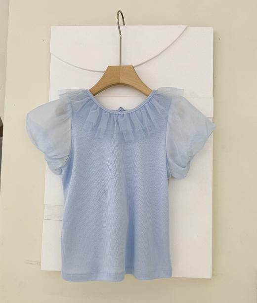 后背绑带泡泡袖上衣 商品图0