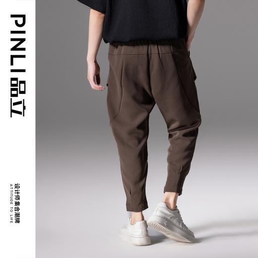 PINLI品立夏季新品纯色束脚休闲裤男装潮牌百搭裤小脚九分裤 商品图2
