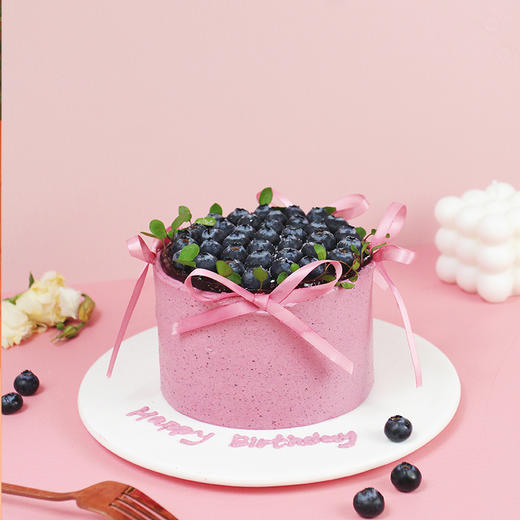 烤爱·法式蝴蝶结·超多水果蛋糕·生日蛋糕系列·蓝莓水果紫色·聚会生日节日【仅限深圳同城配送】 商品图4