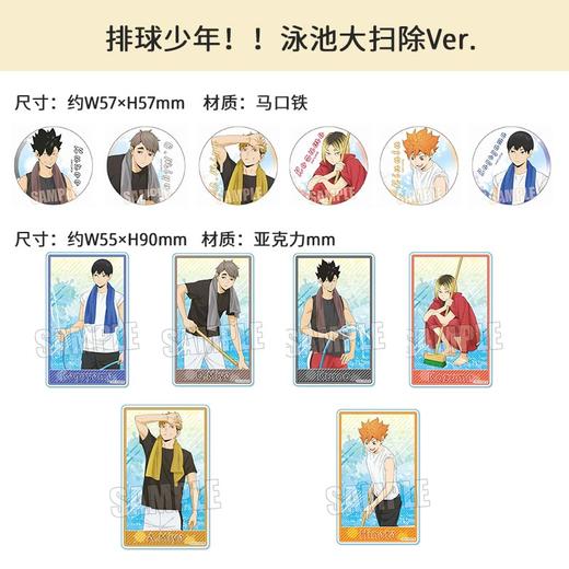 Bellhouse正版 排球少年泳池大扫除ver徽章吧唧卡片周边谷子 商品图0