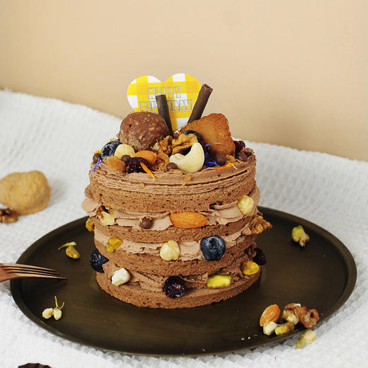烤爱·生日蛋糕系列·榛果黑巧·巧克力蓝莓坚果·聚会生日节日【仅限深圳同城配送】 商品图0