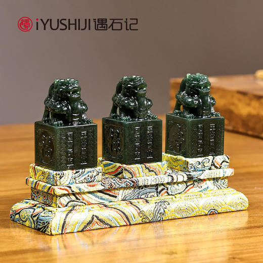 遇石记泰山玉福禄寿三联章印章礼盒 商品图0