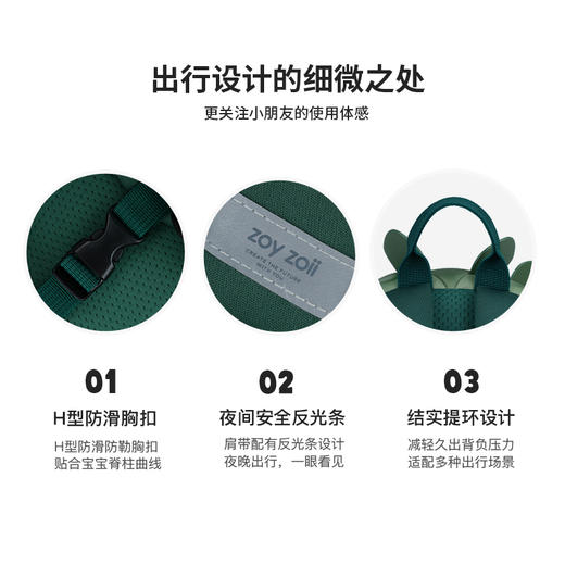 Zoyzoii B80探索系列帽子包 儿童书包男童幼儿园书包出游背包双肩包一年级书包女孩 商品图5