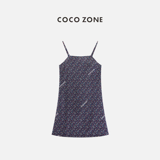 COCO ZONE"遇见碎花”夏季撞色显瘦无袖背心气质高级感复古连衣裙CC1B1181 商品图0
