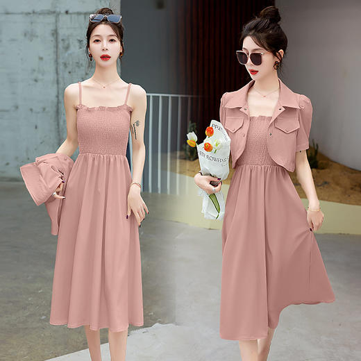 休闲百搭时尚潮流，外套吊带裙两件套套裙HR-HMQY5313 商品图1