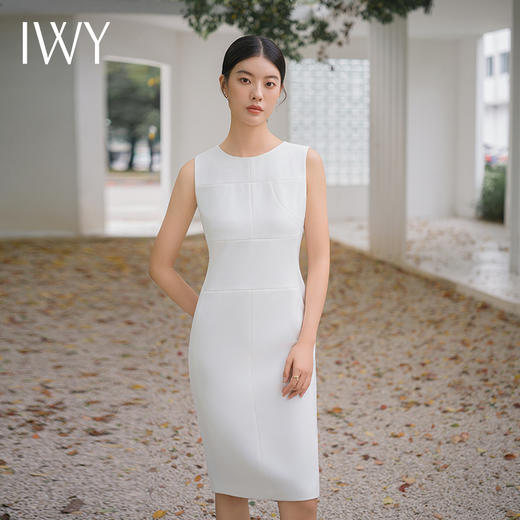 IWY/优雅白领法式连衣裙女夏季无袖西装裙显瘦修身配西装职业装裙Q14259 商品图0