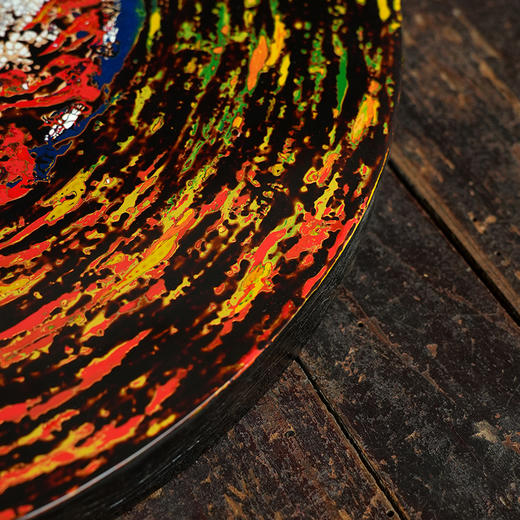 林华原创大漆太极干泡盘圆形托盘木盘子漆器大漆茶盘隔热干泡台壶垫 商品图2