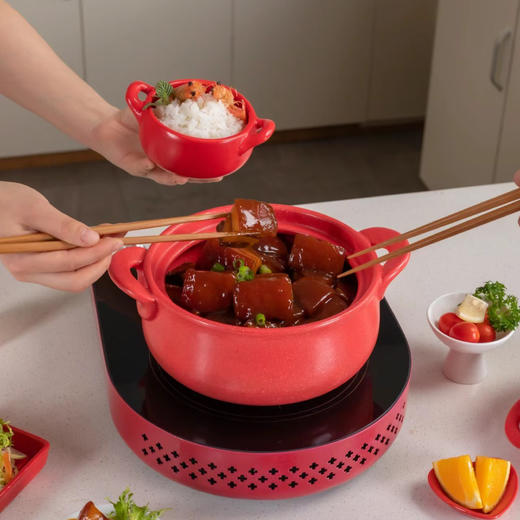 凯得宝轻舞系列A款炖锅蓝色 3.5L凯得宝轻舞炖锅3.5L（玫瑰红） 商品图5