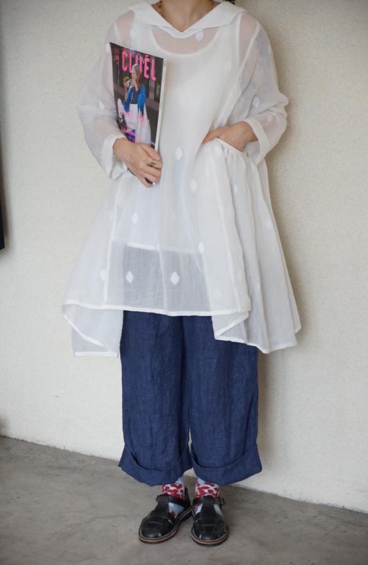 ALBUM DI FAMIGLIA 蓝染阔腿裤休闲裤 商品图2