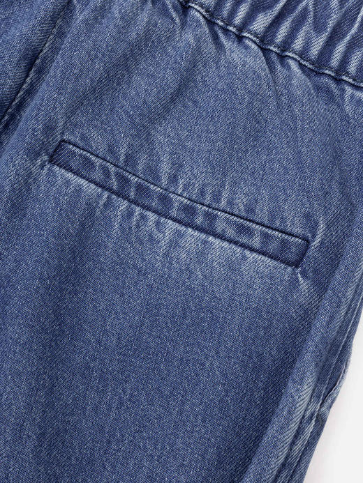 COCO ZONE“Ins牛仔裤”复古后松紧腰垂感牛仔裤百搭休闲直筒长裤CC1B1040 商品图6