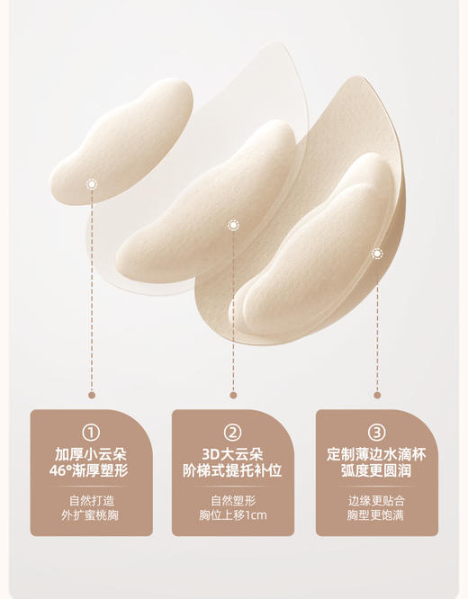 【幸棉】外扩内衣赫本领蜜桃杯小胸显大聚拢软支撑文胸24W101002 商品图3