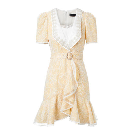 搭片围裹式复古短裙夏季蕾丝波点连MC87DR338 商品图3