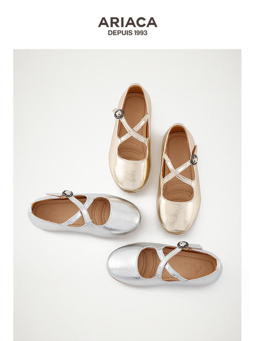 ARIACA女童鞋儿童公主皮鞋金色芭蕾舞蹈鞋1606-11 商品图4