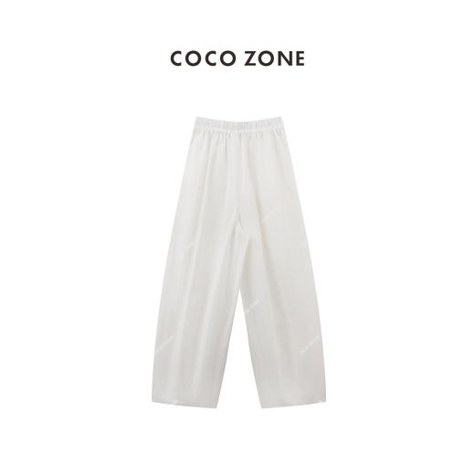 COCO ZONE”白萝卜裤“小白裤夏季松紧腰抽绳百搭阔腿休闲裤CC2B0738 商品图1