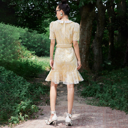 搭片围裹式复古短裙夏季蕾丝波点连MC87DR338 商品图4