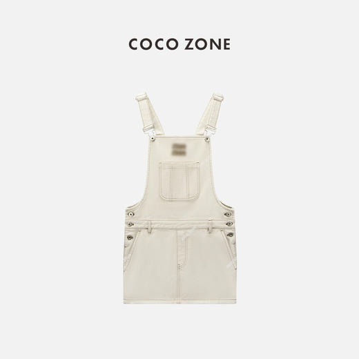 COCO ZONE "太妃糖背带裤“刘一一夏季口袋设计通勤牛仔吊带百搭连衣裙CC1B1226 商品图0