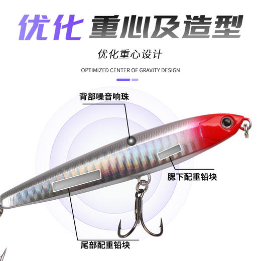 江左飞影二代路亚远投沉水铅笔远投飞鬼飞三倍加强钩 商品图4