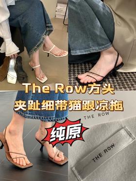 The Row方头夹趾细带猫跟凉拖