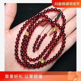 琥珀项链-玉美人菲菲HZ*血珀圆珠项链约5+mm