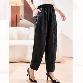 夏透气提花时尚九分裤垂感，中老年人醋酸哈伦裤KQN-P09026