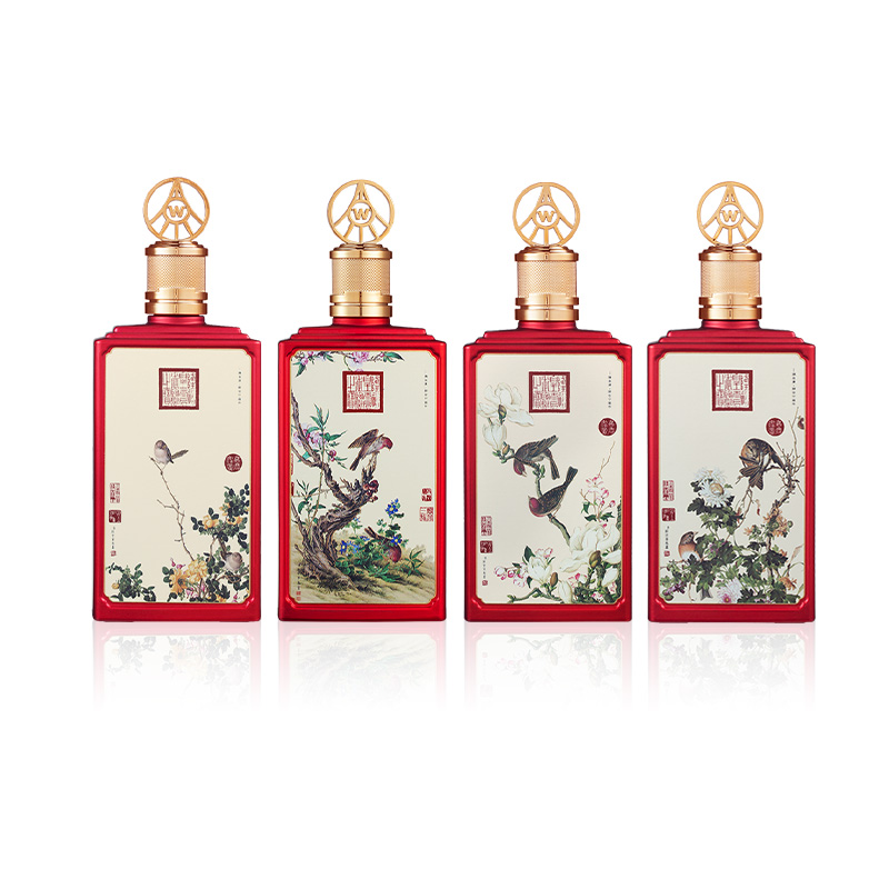 春夏秋冬郎世宁花鸟酒52度浓香型高端文创白酒