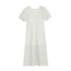 谜底A型连衣裙短袖女2024年夏款文艺风后背蝴蝶结中长裙242ML0616 商品缩略图4