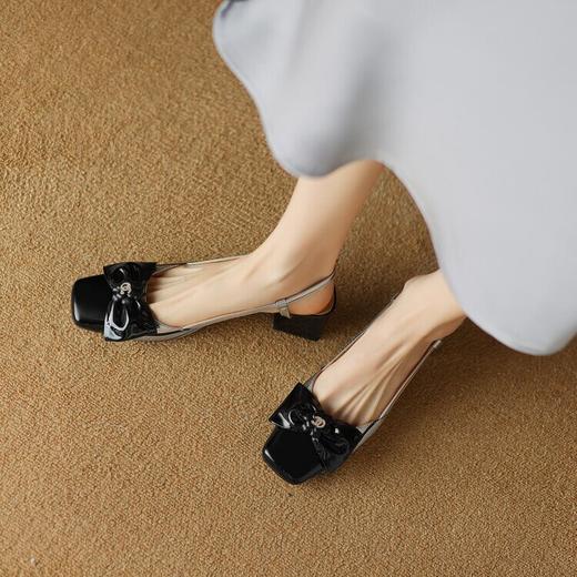 【预售5天】小香风拼色粗跟鞋，百搭蝴蝶结女鞋方头浅口单鞋LD&6815 商品图2