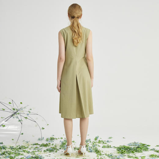 VIVIAN LIU薇薇安刘D2434103夏女装新款腰部织带系带无袖长连衣裙 商品图1