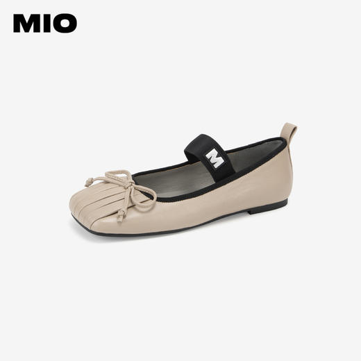 MIO米奥秋季方头平跟通勤单鞋复古芭蕾一字带玛丽珍女鞋M244455606 商品图1