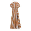 谜底条纹连衣裙短袖女2024年夏季新品复古风修身长裙子242ML0628 商品缩略图4