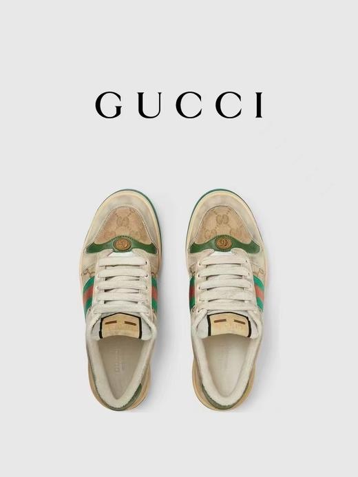【2F】Luxemporium睿锦尚品 GUCCI古驰Screener系列女士皮革运动鞋 脏脏鞋 商品图0