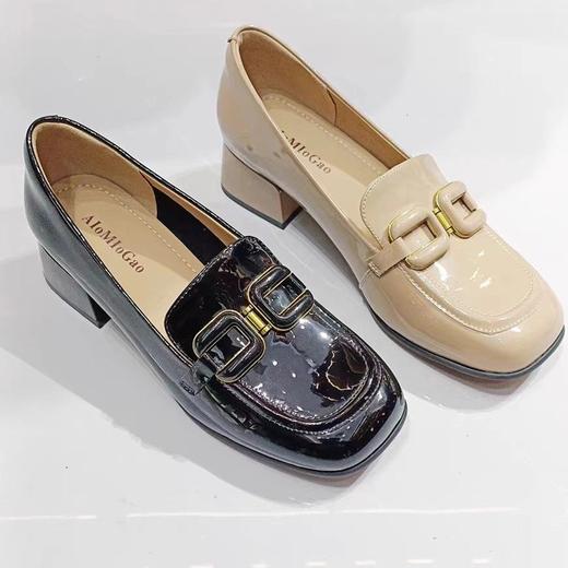 女装新品小圆头粗跟款乐福鞋2249-3299-12 商品图1