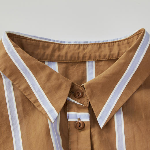 谜底条纹连衣裙短袖女2024年夏季新品复古风修身长裙子242ML0628 商品图3