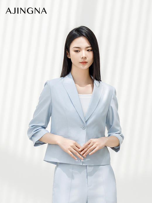【商场同款】阿菁娜2024夏季新款通勤设计感西服外套A29X108006 商品图1