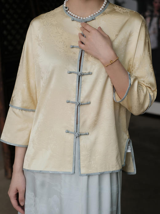 微瑕秒杀 |STJINGx凯喜雅x故宫 |映竹对襟盘扣上衣[特价品](特殊商品不退不换) 商品图1