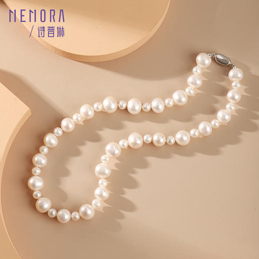 大小珍珠 淡水珍珠项链女款银S925颈链生日送老婆送妈妈礼物MEMORA诗普琳ZNE03001（线上专供） 商品图0