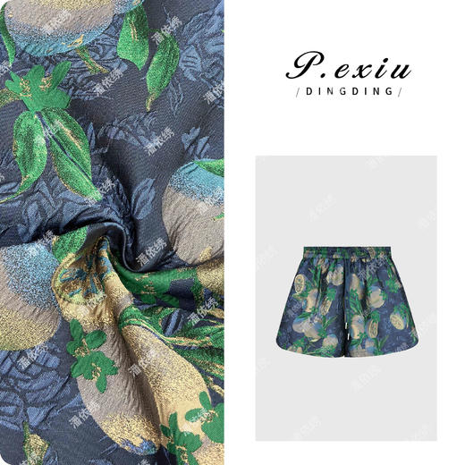 03-5潘依绣丁丁宠粉PanYiXiu/潘依绣【夏日缤纷】花朵满印高级感松紧腰短裤 W-62046 商品图0