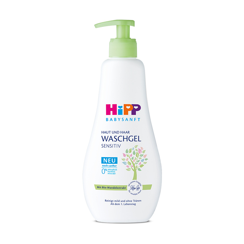 【保税】德国Hipp 喜宝杏仁洗护二合一400ml 沐浴+洗发二合一 PH5.5  弱酸性 原装进口