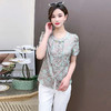 时尚气质印花衬衫，国风复古短款小衫QYM- LRX-L2473-Y 商品缩略图3