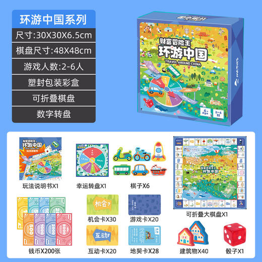 玩具先生财富冒险王环游中国财商桌游儿童亲子互动益智玩具桌游_ym 商品图4