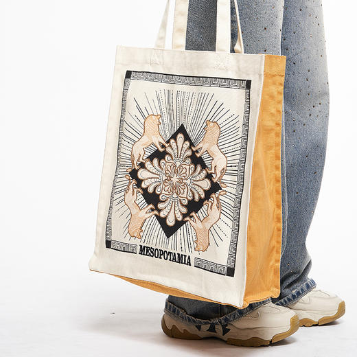 大英博物馆 X 苏州博物馆 亚述系列狮子 刺绣帆布包 大容量 单肩包 商品图1