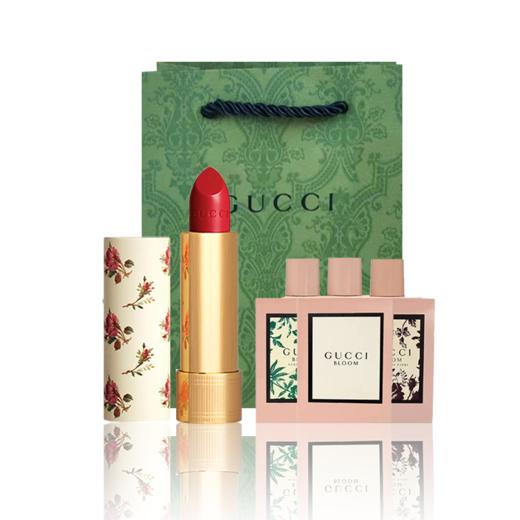 【配礼袋 香水口红套装】Gucci/古驰花悦香水浓香型50ml+GUCCI古驰小碎花哑光口红3.5g【香港直邮】 商品图0